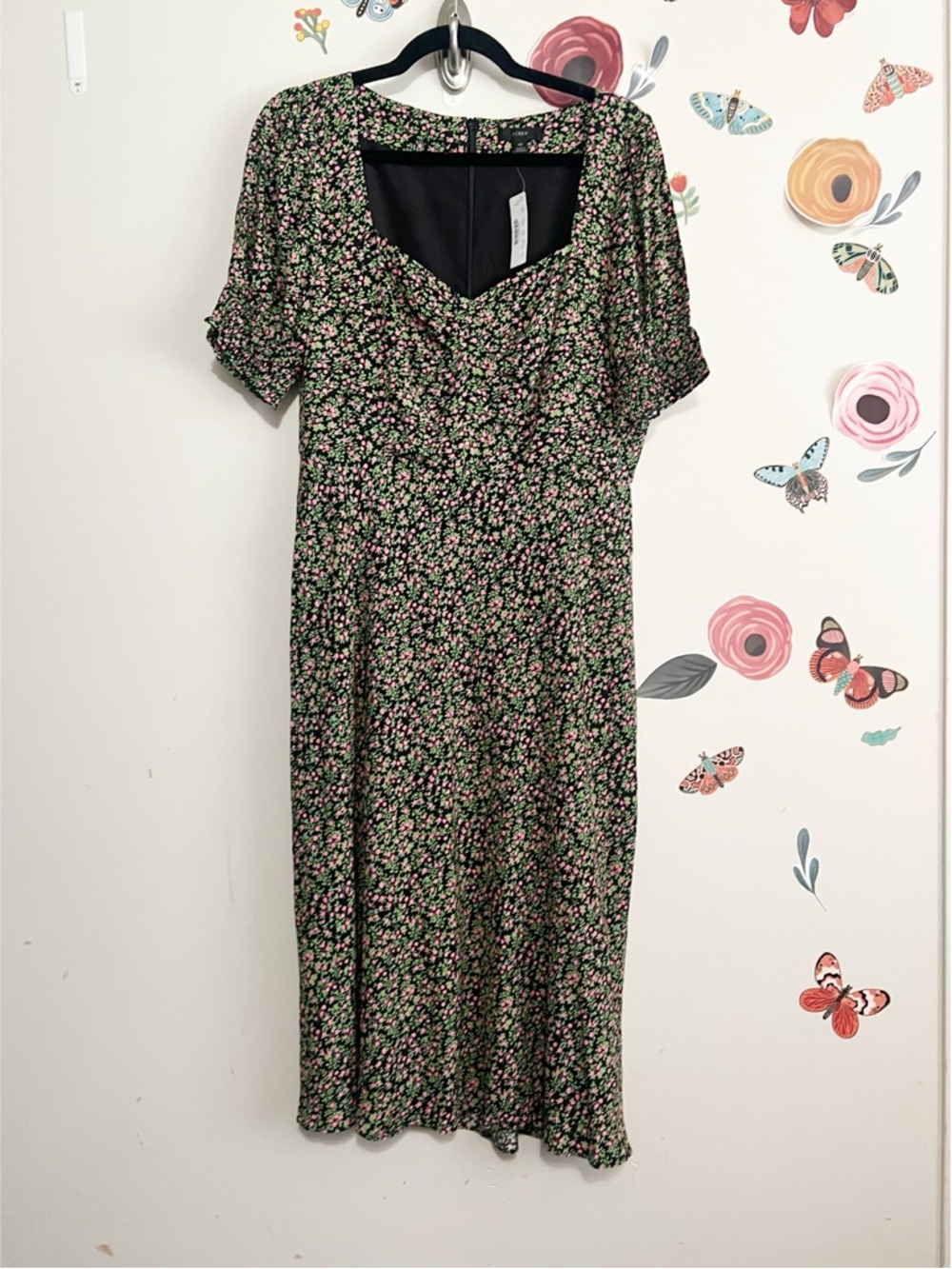 J. Crew Smocked-sleeve midi dress in floral 10 NWT - Picture 3 of 11